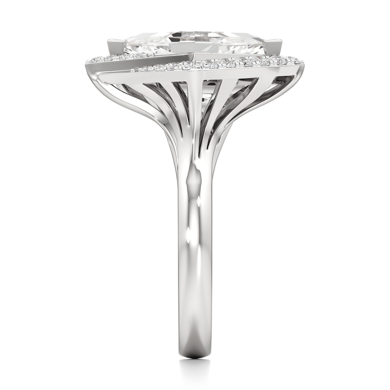 Main Image 3 of J'Lure Lozenge Step-Cut Lab-Grown Diamond Engagement Ring 3-3/4 ct tw 18K White Gold