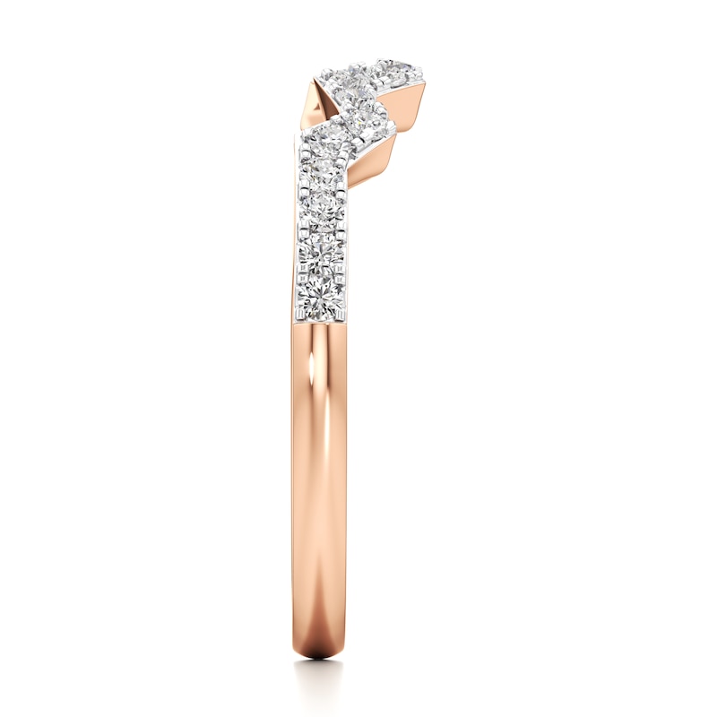 Main Image 3 of J'Lure Lab-Grown Diamond Angled Contour Wedding Band 1/4 ct tw 18K Rose Gold