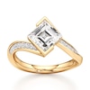 Thumbnail Image 1 of J'Lure Carre Step-Cut Lab-Grown Diamond Bypass Engagement Ring 2-1/4 ct tw 18K Yellow Gold