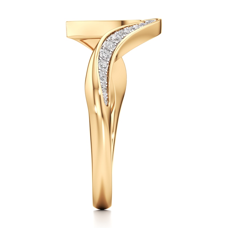 Main Image 3 of J'Lure Lab-Grown Diamond Contour Wedding Band 1/5 ct tw 18K Yellow Gold