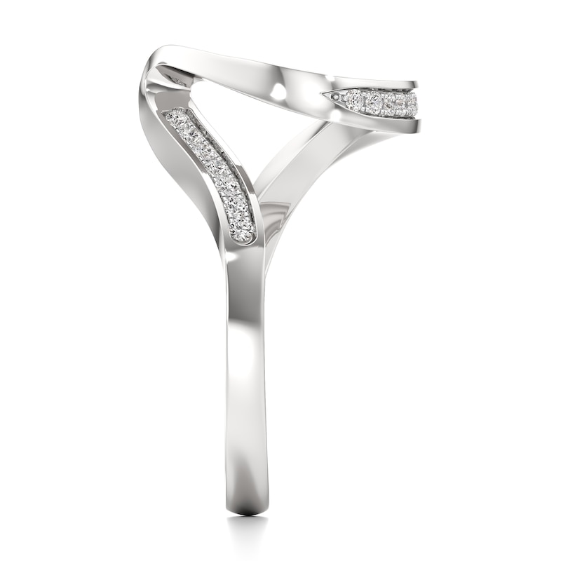 Main Image 3 of J'Lure Lab-Grown Diamond Contour Wedding Band 1/6 ct tw 18K White Gold