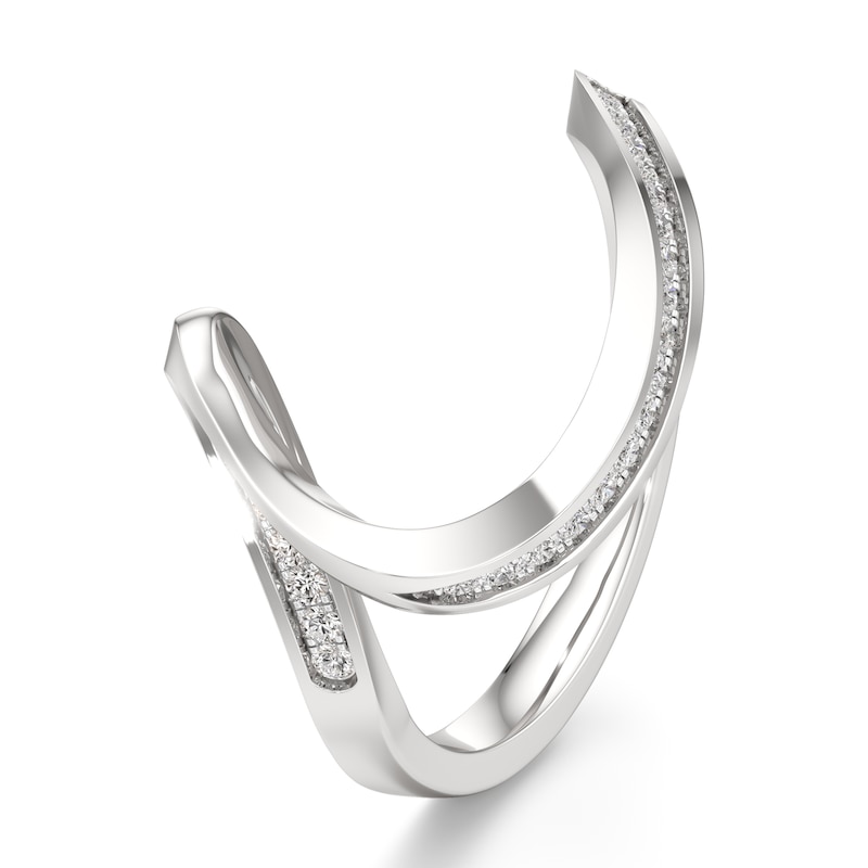 Main Image 4 of J'Lure Lab-Grown Diamond Contour Wedding Band 1/6 ct tw 18K White Gold