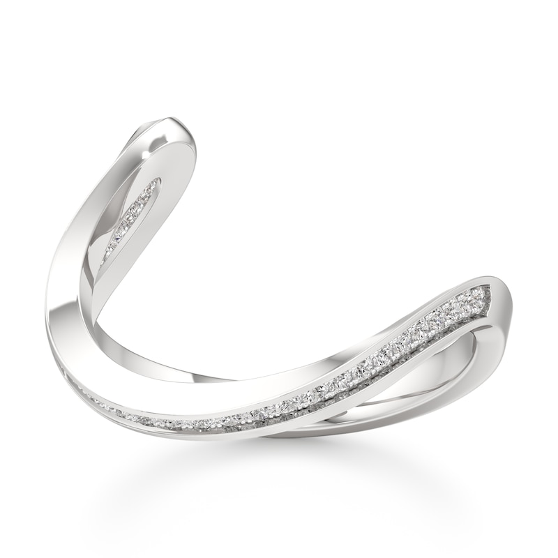 Main Image 1 of J'Lure Lab-Grown Diamond Contour Wedding Band 1/5 ct tw 18K White Gold