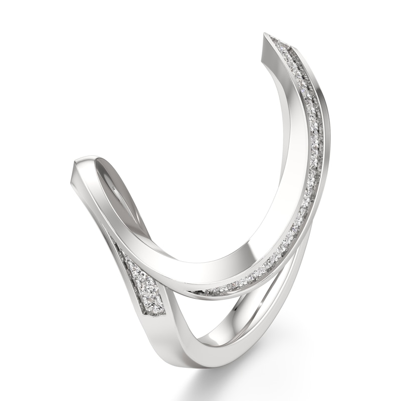 Main Image 4 of J'Lure Lab-Grown Diamond Contour Wedding Band 1/5 ct tw 18K White Gold