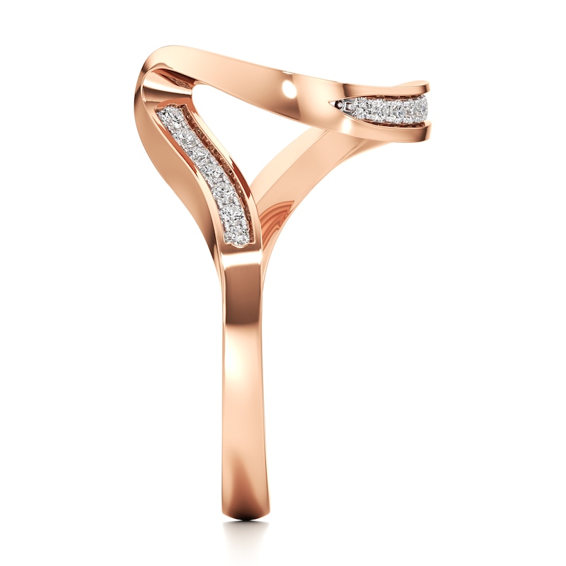 Main Image 3 of J'Lure Lab-Grown Diamond Contour Wedding Band 1/5 ct tw 18K Rose Gold