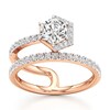 Thumbnail Image 1 of J'Lure Hexagon Brilliant-Cut Lab-Grown Diamond Spiral Engagement Ring 1-3/8 ct tw 18K Rose Gold