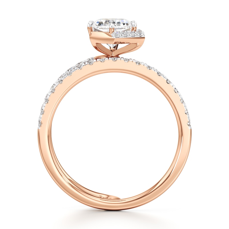 Main Image 2 of J'Lure Hexagon Brilliant-Cut Lab-Grown Diamond Spiral Engagement Ring 1-3/8 ct tw 18K Rose Gold
