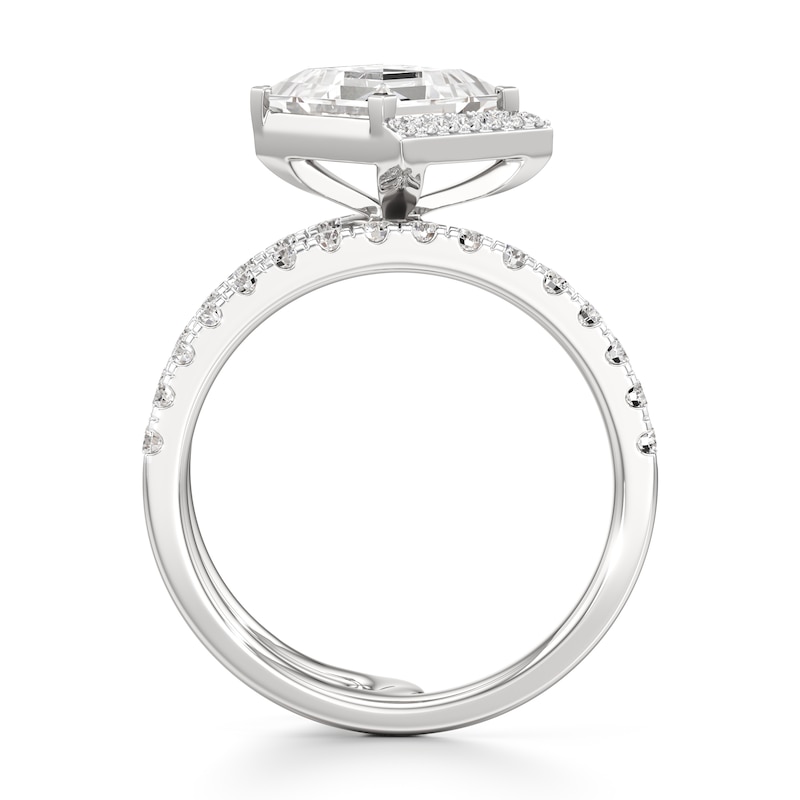 Main Image 2 of J'Lure Carre Step-Cut Lab-Grown Diamond Spiral Engagement Ring 2-1/2 ct tw 18K White Gold