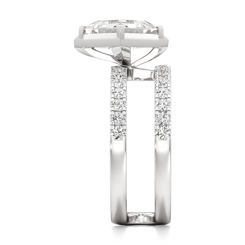 Main Image 3 of J'Lure Carre Step-Cut Lab-Grown Diamond Spiral Engagement Ring 2-1/2 ct tw 18K White Gold