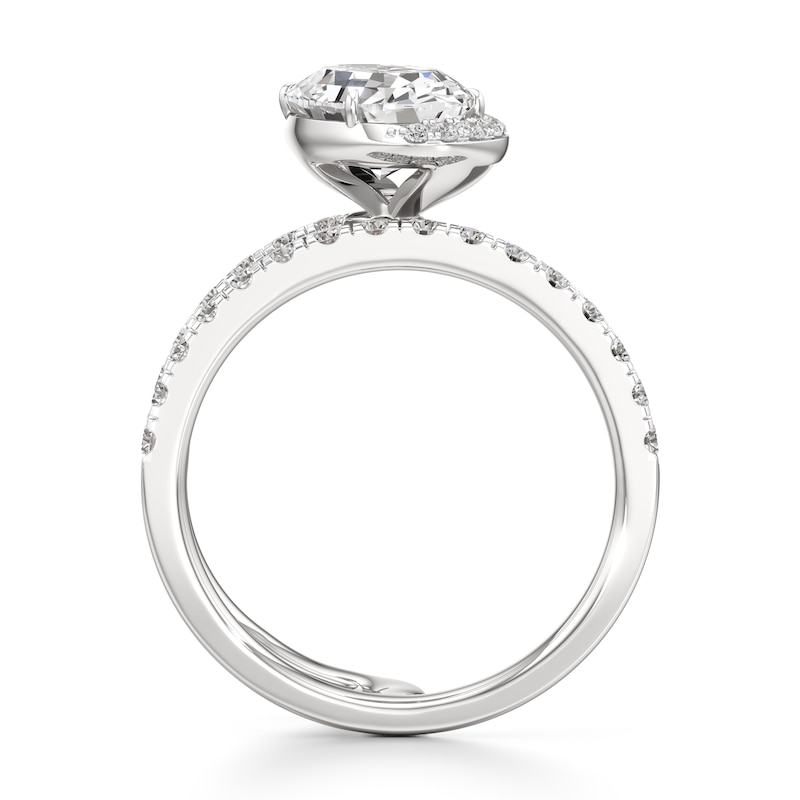 Main Image 2 of J'Lure Oval Step-Cut Lab-Grown Diamond Spiral Engagement Ring 2-5/8 ct tw 18K White Gold