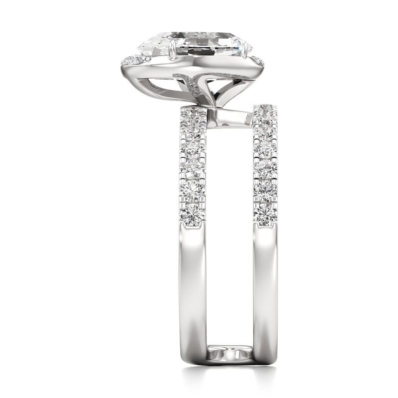 Main Image 3 of J'Lure Oval Step-Cut Lab-Grown Diamond Spiral Engagement Ring 2-5/8 ct tw 18K White Gold
