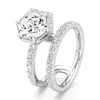 Thumbnail Image 4 of J'Lure Hexagon Brilliant-Cut Lab-Grown Diamond Spiral Engagement Ring 3-3/4 ct tw 18K White Gold