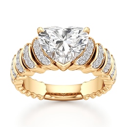 J'Lure Heart Brilliant-Cut Lab-Grown Diamond Engagement Ring 3-1/3 ct tw 18K Yellow Gold