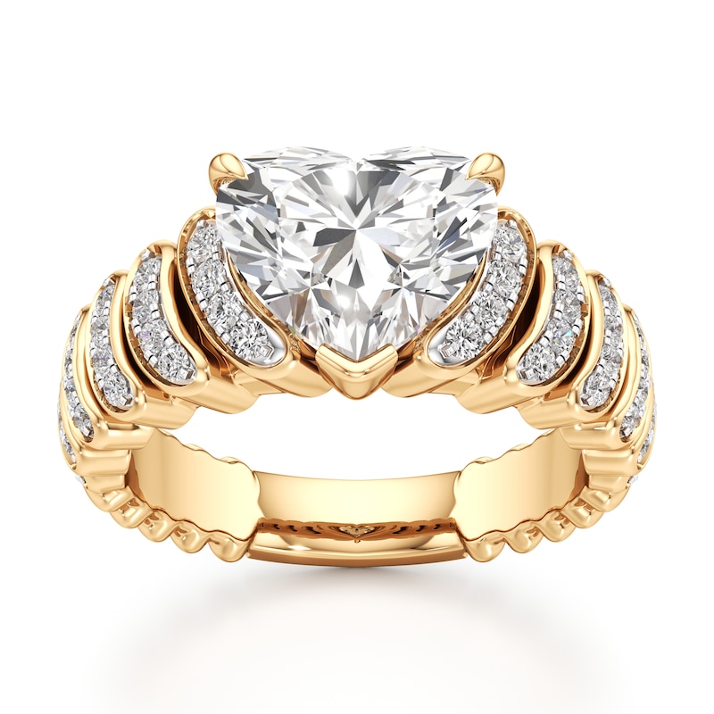 Main Image 1 of J'Lure Heart Brilliant-Cut Lab-Grown Diamond Engagement Ring 3-1/3 ct tw 18K Yellow Gold