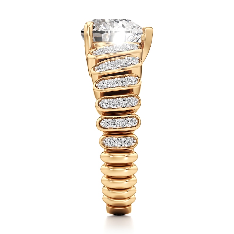 Main Image 3 of J'Lure Heart Brilliant-Cut Lab-Grown Diamond Engagement Ring 3-1/3 ct tw 18K Yellow Gold