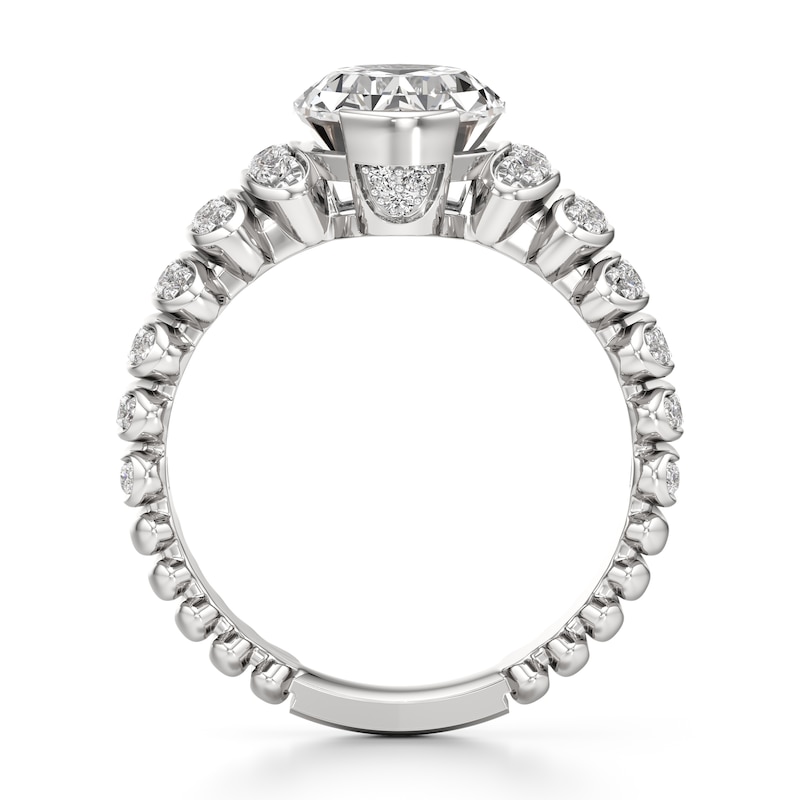 Main Image 2 of J'Lure Oval Step-Cut Lab-Grown Diamond Engagement Ring 3-3/8 ct tw 18K White Gold