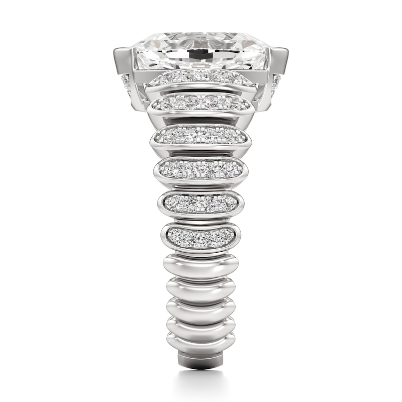 Main Image 3 of J'Lure Oval Step-Cut Lab-Grown Diamond Engagement Ring 3-3/8 ct tw 18K White Gold