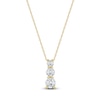 Thumbnail Image 1 of Lab-Grown Diamond Graduated Three-Stone Drop Necklace 1 ct tw 14K Yellow Gold 18"