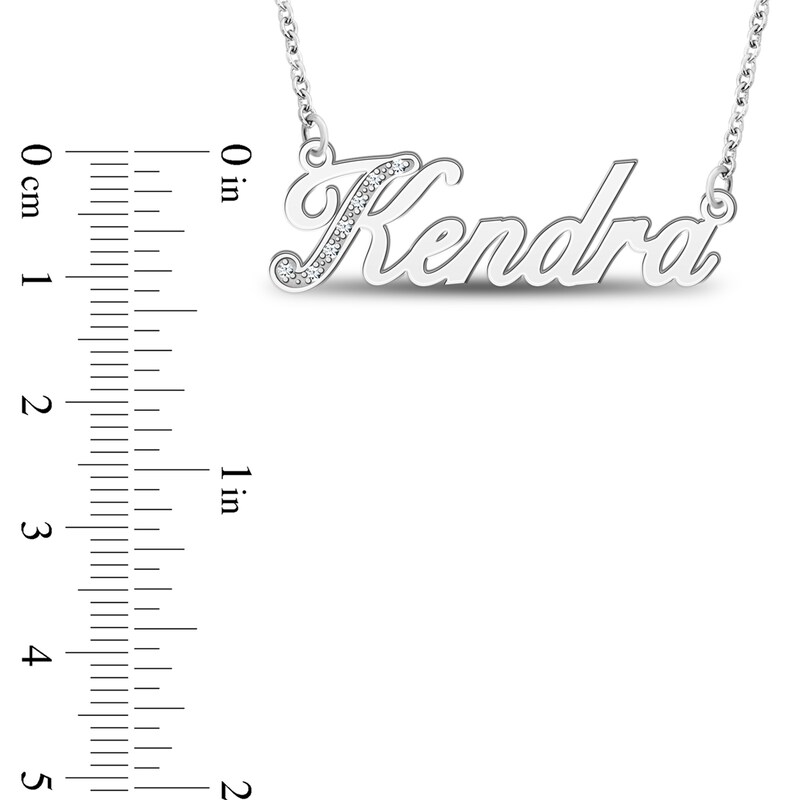 Main Image 4 of Diamond Accent Script Nameplate Necklace 10K White Gold 18"