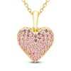 Thumbnail Image 4 of Pink Lab-Created Sapphire Pavé Heart Gift Set 10K Yellow Gold