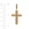 Thumbnail Image 2 of Men's Brown Diamond Cross Charm 1 ct tw 10K Yellow Gold