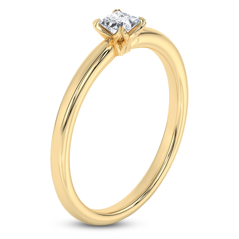 Main Image 2 of Certified Princess-Cut Diamond Solitaire Engagement Ring 1/2 ct tw 14K Yellow Gold (I1/I)