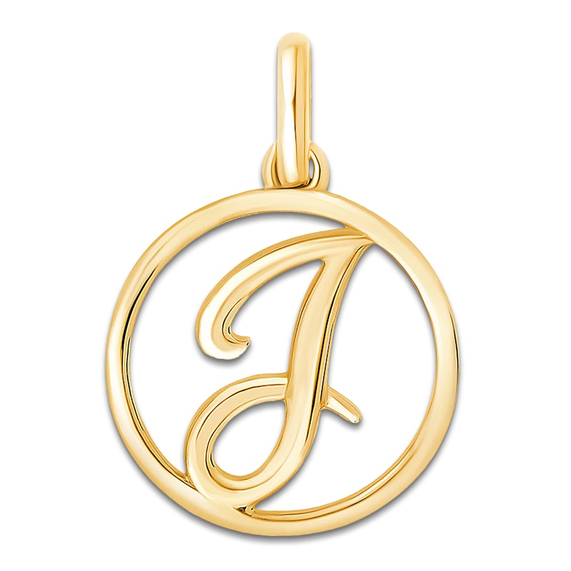 Main Image 1 of Children's Cursive Letter J Charm 14K Yellow Gold