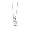 Thumbnail Image 2 of J'Lure Kite Step-Cut Lab-Grown Diamond Three-Stone Necklace 3-1/2 ct tw 14K White Gold 18"