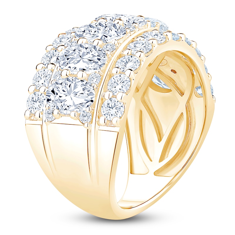 Main Image 2 of Oval & Round-Cut Lab-Grown Diamond Anniversary Ring 4-1/4 ct tw 14K Yellow Gold