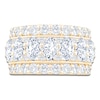 Thumbnail Image 3 of Oval & Round-Cut Lab-Grown Diamond Anniversary Ring 4-1/4 ct tw 14K Yellow Gold