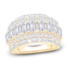 Thumbnail Image 1 of Baguette, Round & Emerald-Cut Lab-Grown Diamond Anniversary Ring 4 ct tw 14K Yellow Gold