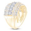 Thumbnail Image 2 of Baguette, Round & Emerald-Cut Lab-Grown Diamond Anniversary Ring 4 ct tw 14K Yellow Gold