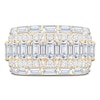 Thumbnail Image 3 of Baguette, Round & Emerald-Cut Lab-Grown Diamond Anniversary Ring 4 ct tw 14K Yellow Gold