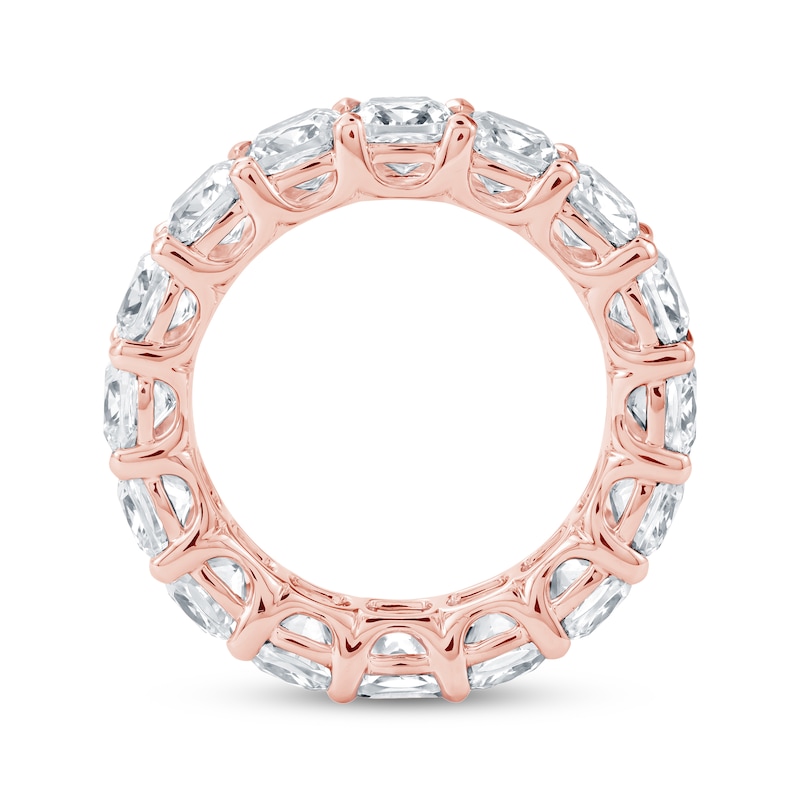 Main Image 3 of Cushion-Cut Lab-Grown Diamond Eternity Band 6-3/4 - 8-5/8 ct tw 14K Rose Gold