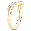 Thumbnail Image 2 of Certified Marquise & Round-Cut Bezel-Set Diamond Contour Wedding Band 1/2 ct tw 14K Yellow Gold