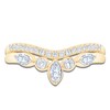 Thumbnail Image 3 of Certified Marquise & Round-Cut Bezel-Set Diamond Contour Wedding Band 1/2 ct tw 14K Yellow Gold