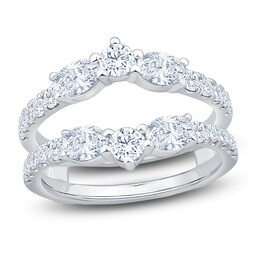 Oval & Round-Cut Lab-Grown Diamond Enhancer Ring 1-1/2 ct tw 14K White Gold