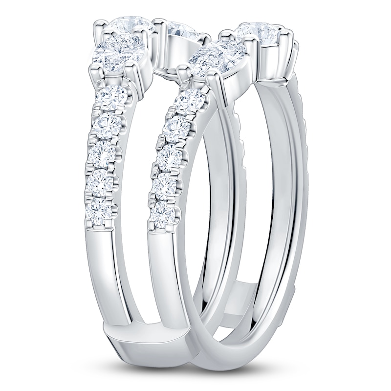 Main Image 2 of Oval & Round-Cut Lab-Grown Diamond Enhancer Ring 1-1/2 ct tw 14K White Gold