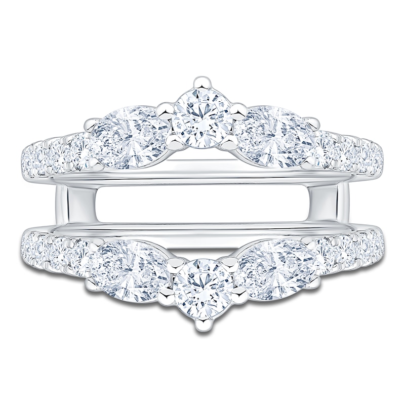 Main Image 3 of Oval & Round-Cut Lab-Grown Diamond Enhancer Ring 1-1/2 ct tw 14K White Gold