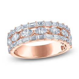 Vera Wang VOW Marquise & Baguette-Cut Lab-Grown Diamond Wedding Band 1-3/4 ct tw 14K Rose Gold