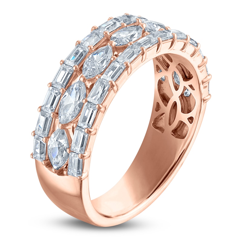 Main Image 2 of Vera Wang VOW Marquise & Baguette-Cut Lab-Grown Diamond Wedding Band 1-3/4 ct tw 14K Rose Gold