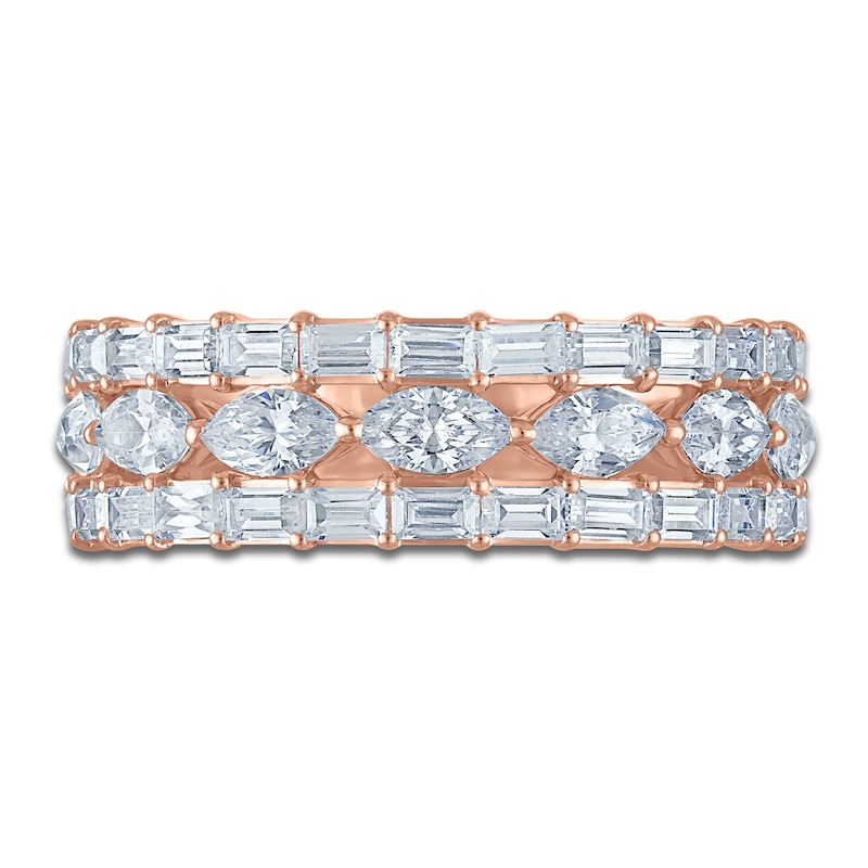 Main Image 3 of Vera Wang VOW Marquise & Baguette-Cut Lab-Grown Diamond Wedding Band 1-3/4 ct tw 14K Rose Gold