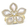 Thumbnail Image 1 of Shy Creation Natural Mother-of-Pearl & Diamond Flower Ring 1/2 ct tw 14K Yellow Gold SC55028827
