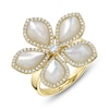Thumbnail Image 2 of Shy Creation Natural Mother-of-Pearl & Diamond Flower Ring 1/2 ct tw 14K Yellow Gold SC55028827