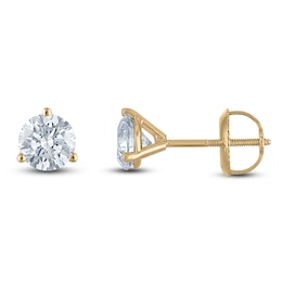 Round-Cut Lab-Grown Diamond Solitaire Stud Earrings 1 ct tw 18K Yellow Gold (VS2/F)