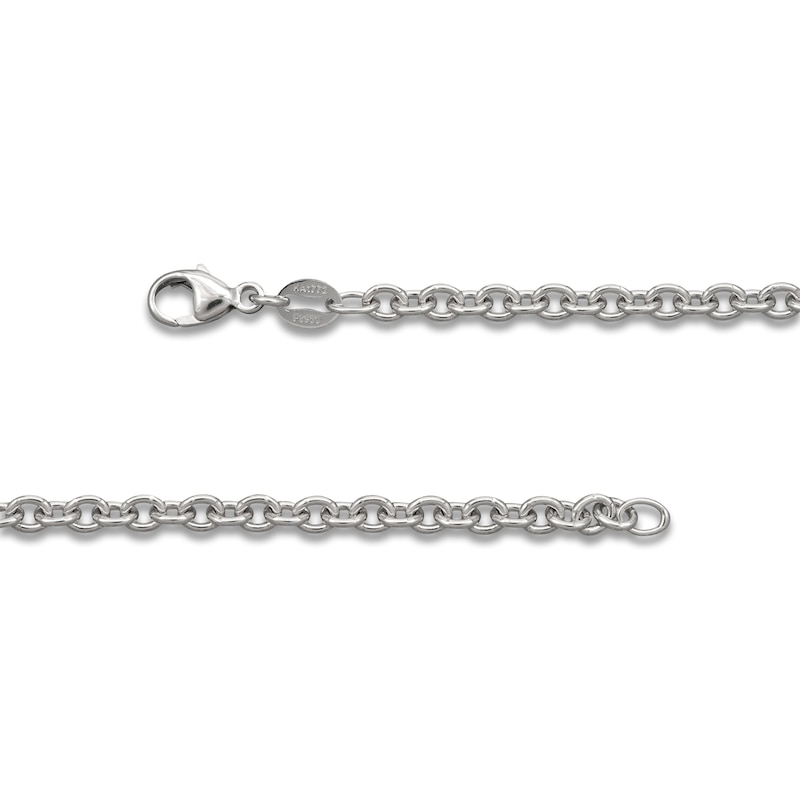 Main Image 2 of Rolo Chain Necklace 3.8mm Solid Platinum 20"