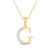 Thumbnail Image 1 of Diamond Initial G Necklace 1/20 ct tw 10K Yellow Gold 18"