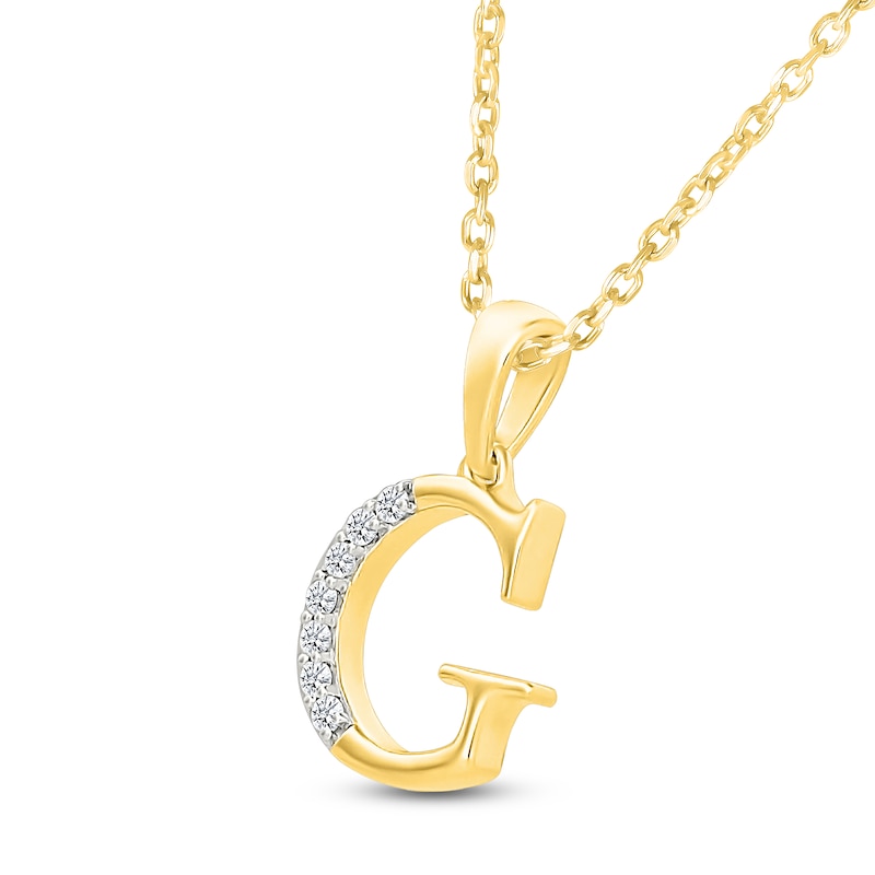 Main Image 2 of Diamond Initial G Necklace 1/20 ct tw 10K Yellow Gold 18"