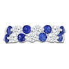 Thumbnail Image 3 of Blue & White Lab-Created Sapphire Two-Row Ring Sterling Silver