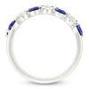Thumbnail Image 4 of Blue & White Lab-Created Sapphire Two-Row Ring Sterling Silver